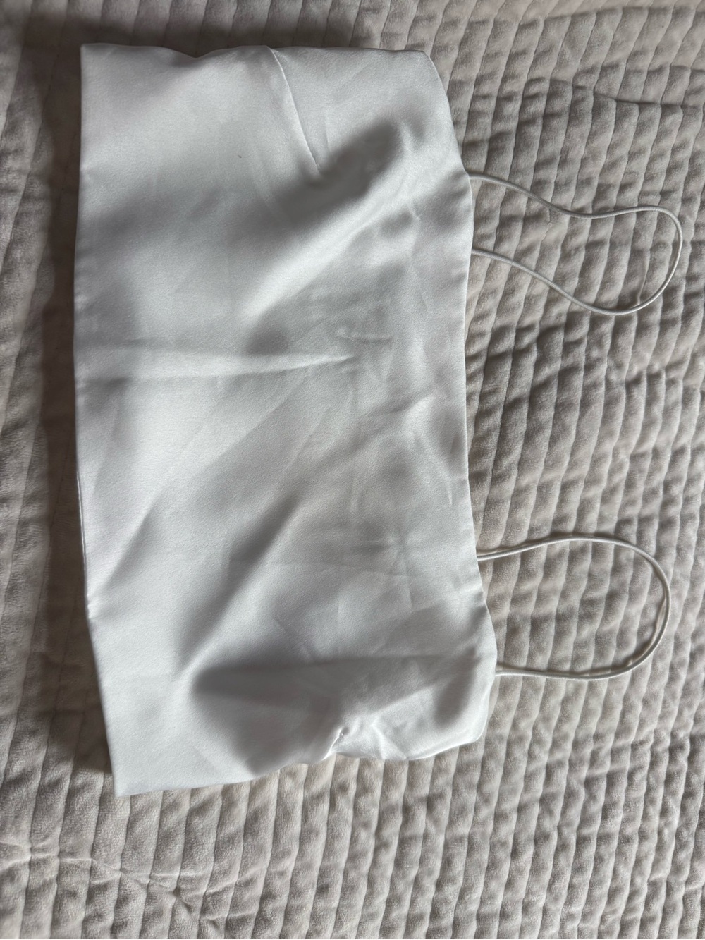 Show me your mumu White Satin Strapless Crop Top